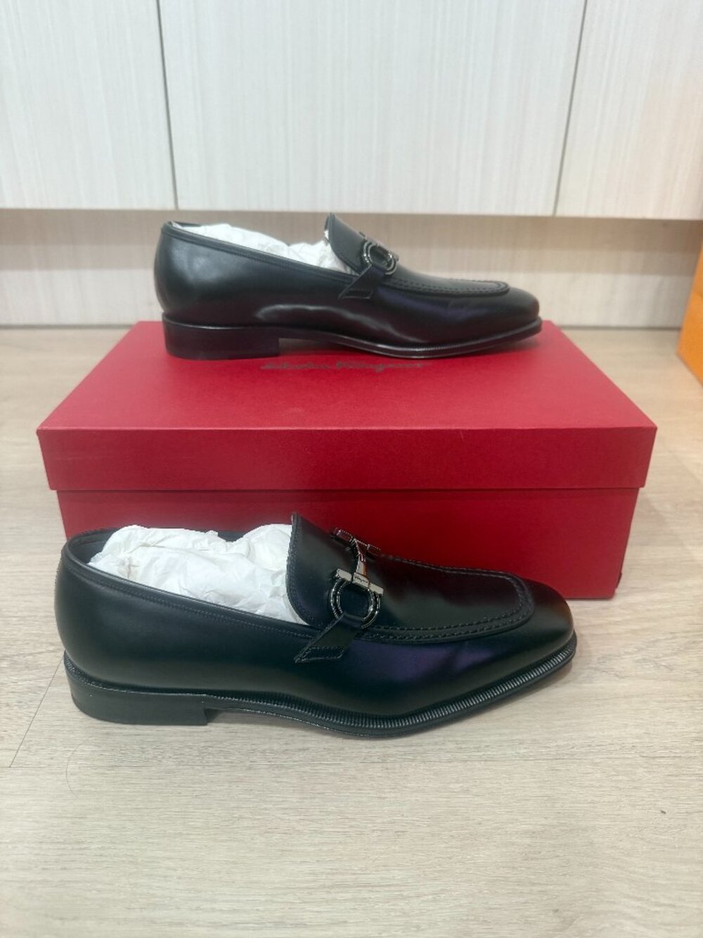 Men's Seattle Gancini Bit Leather Loafers - Nero - Size 6
